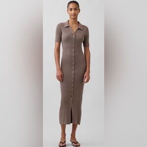 Gap CashSoft Rib Collared Midi Cardigan Dress Women’s Size Small Brand New